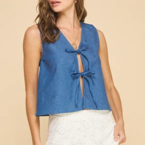 Blusa if she loves con cordones delanteros