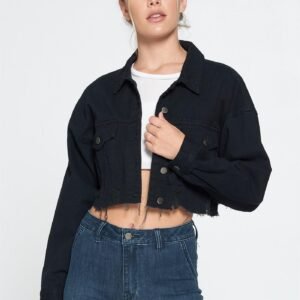 Jacket de mezclilla rasgada negra I&M Jeans