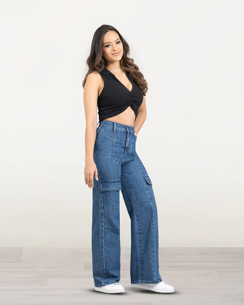 Jeans pepe 755 mujer cargo jean 03 755 0018 - Imagen 2