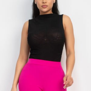 Blusa Iris de malla sin mangas con cuello alto