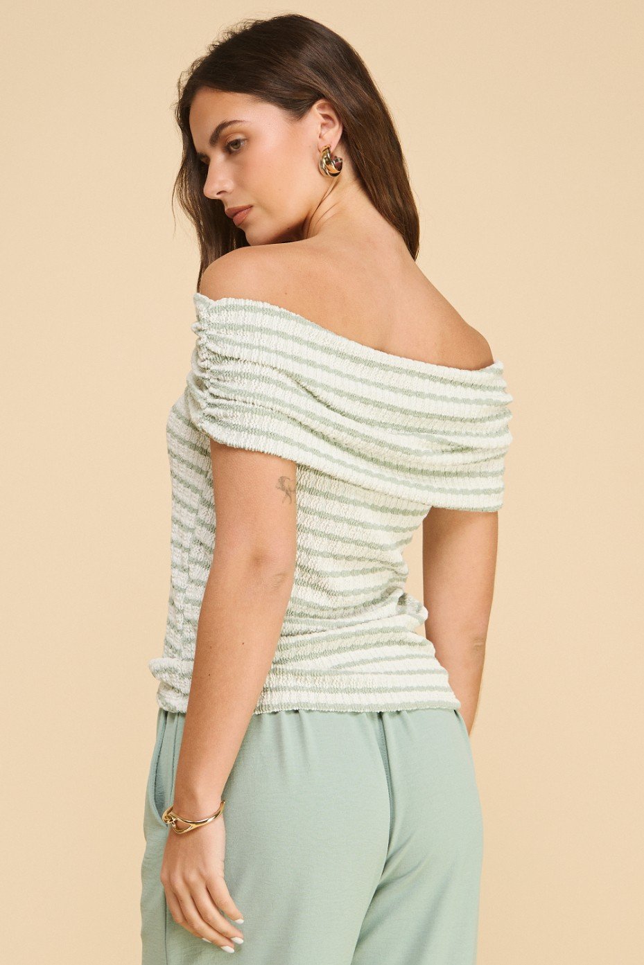 Blusa campesina de rayas bicolor - Imagen 11