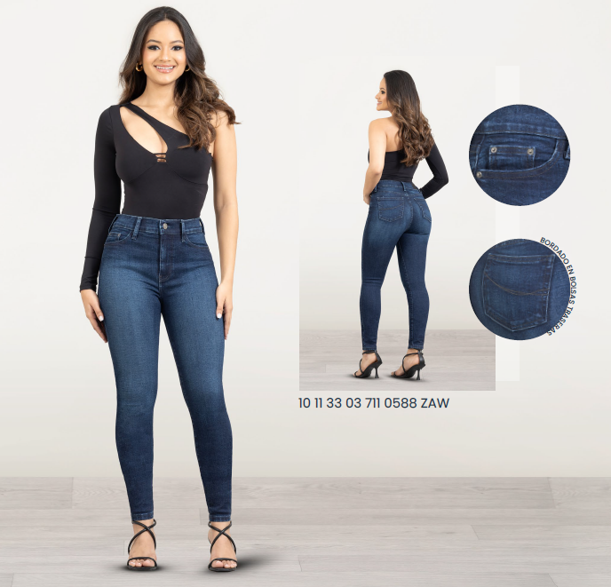 Jeans pepe 711 mujer tiro super alto skinny 03 711 0588