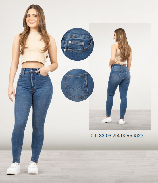 Jeans pepe 714 mujer tiro super alto skinny 03 714 0255