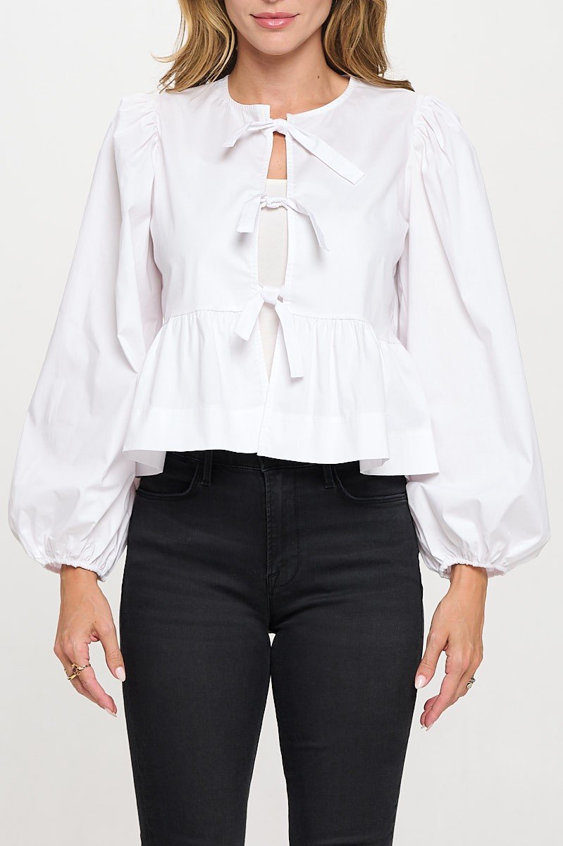 Blusa Reneéc lisa con amarre delantero - Imagen 4