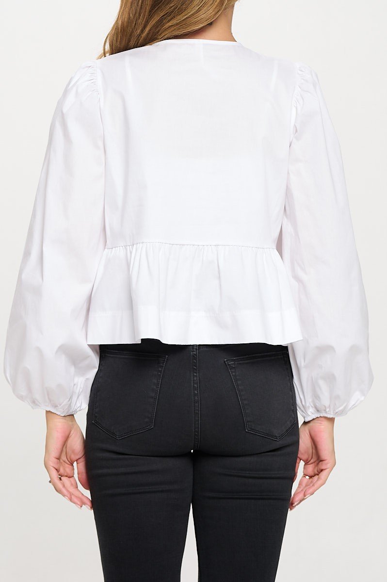 Blusa Reneéc lisa con amarre delantero - Imagen 2