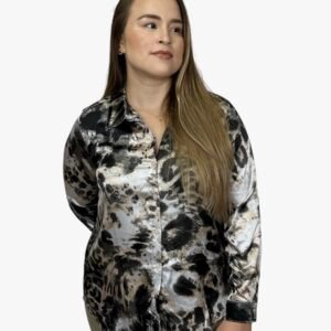 Camisa de botones estampada White Rhino