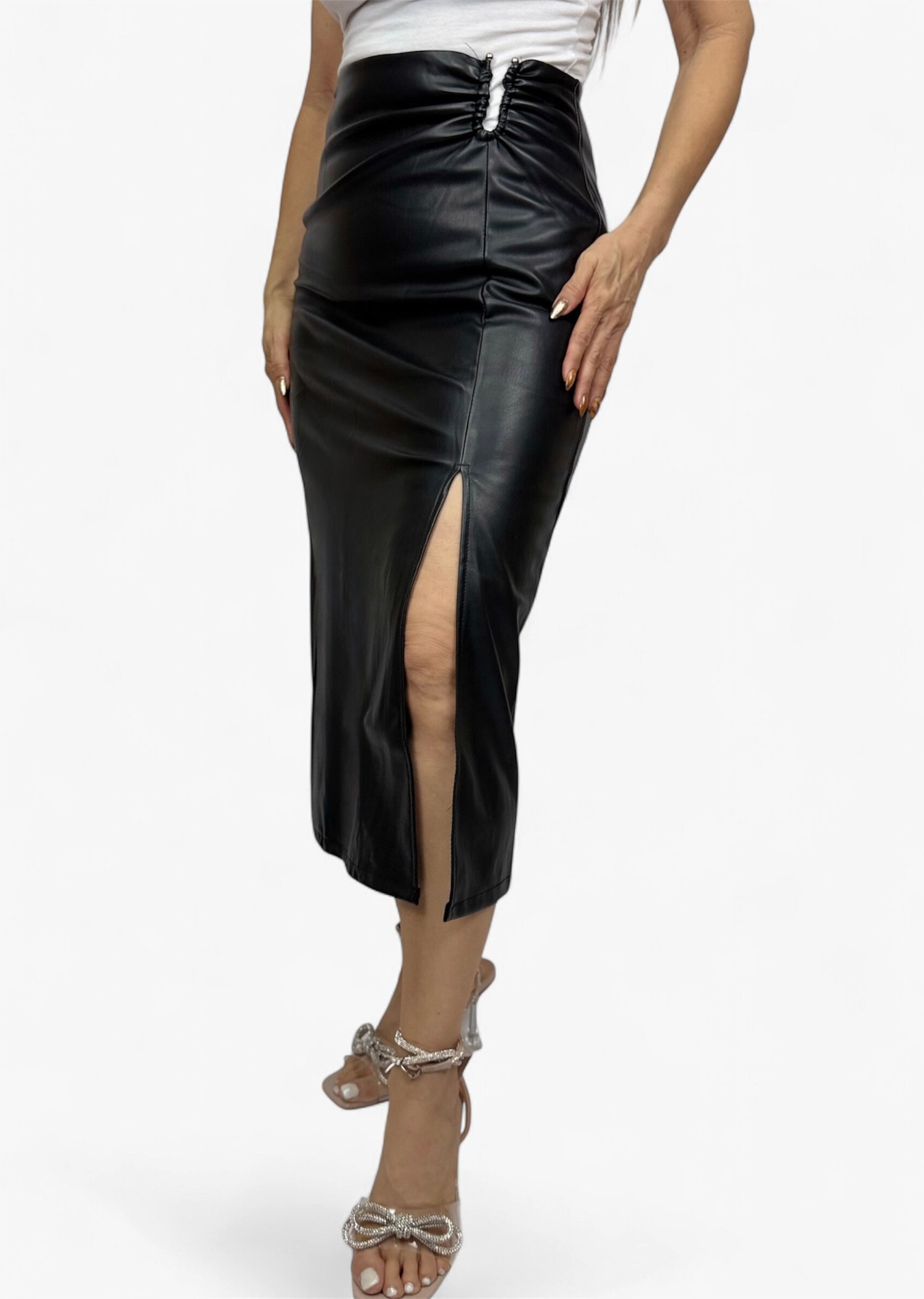 Falda Runway de cuerina