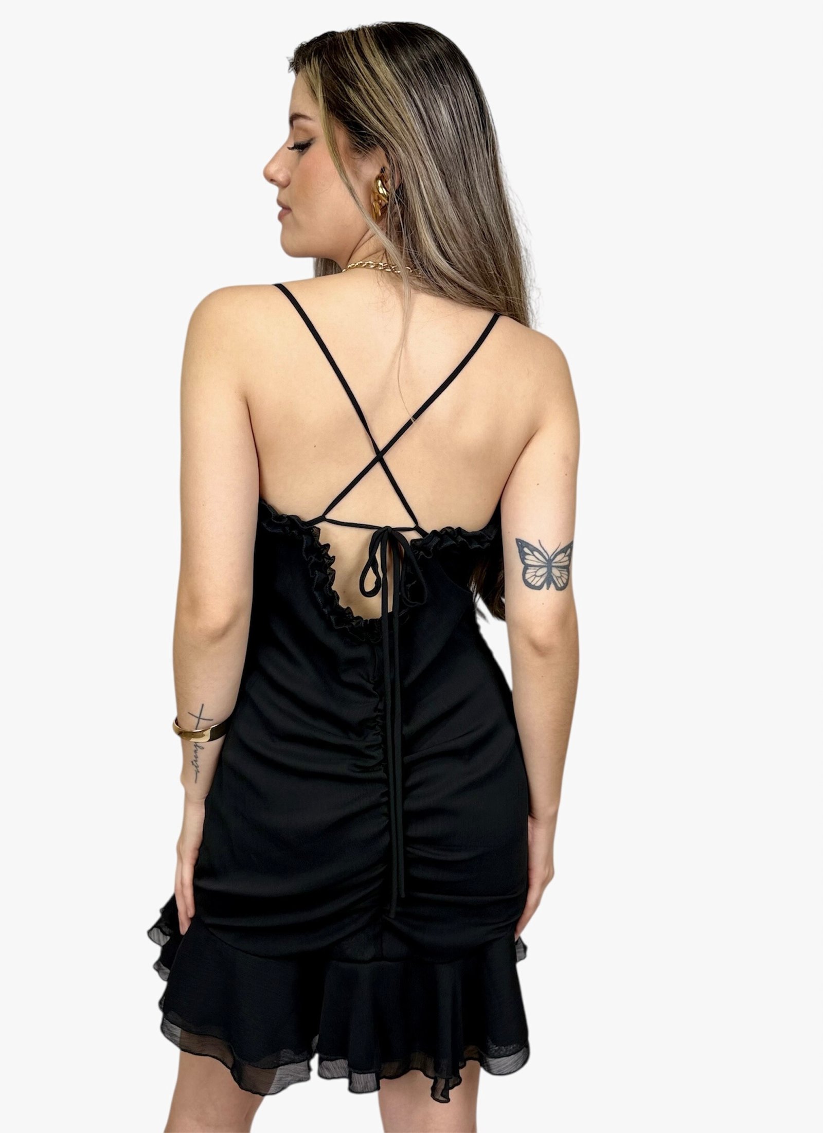 Vestido corto Haute Monde de tirante y cuello V - Imagen 8