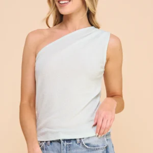 Blusa if she loves brillante de un solo hombro