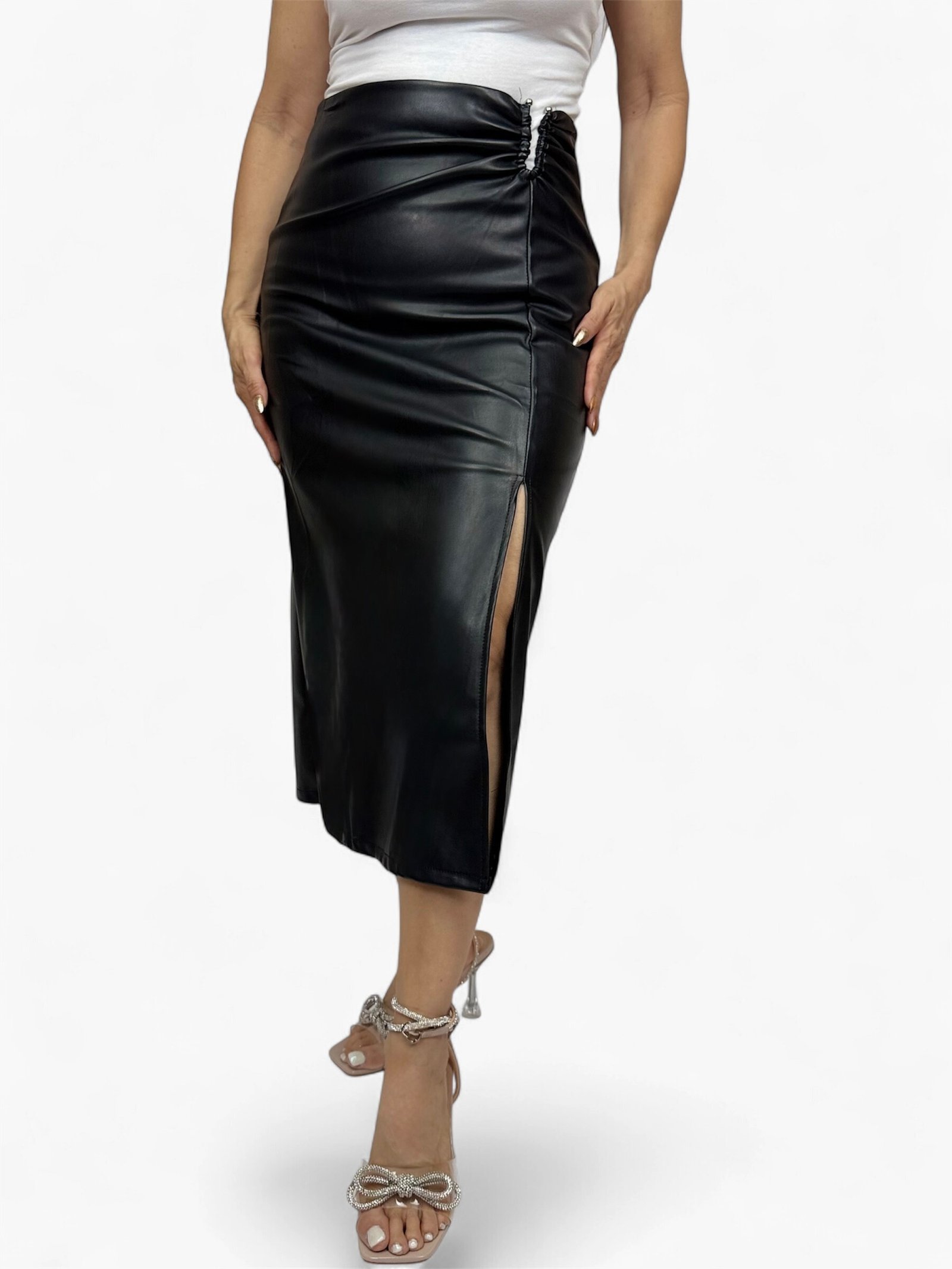 Falda Runway de cuerina - Imagen 2