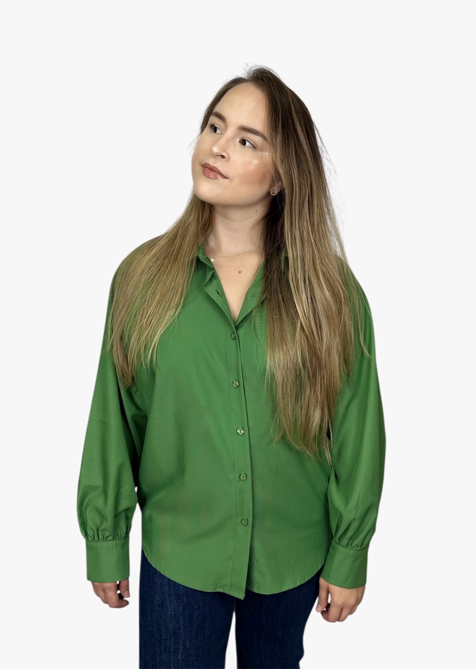 Camisa verde de botones lisa Roly Poly - Imagen 3