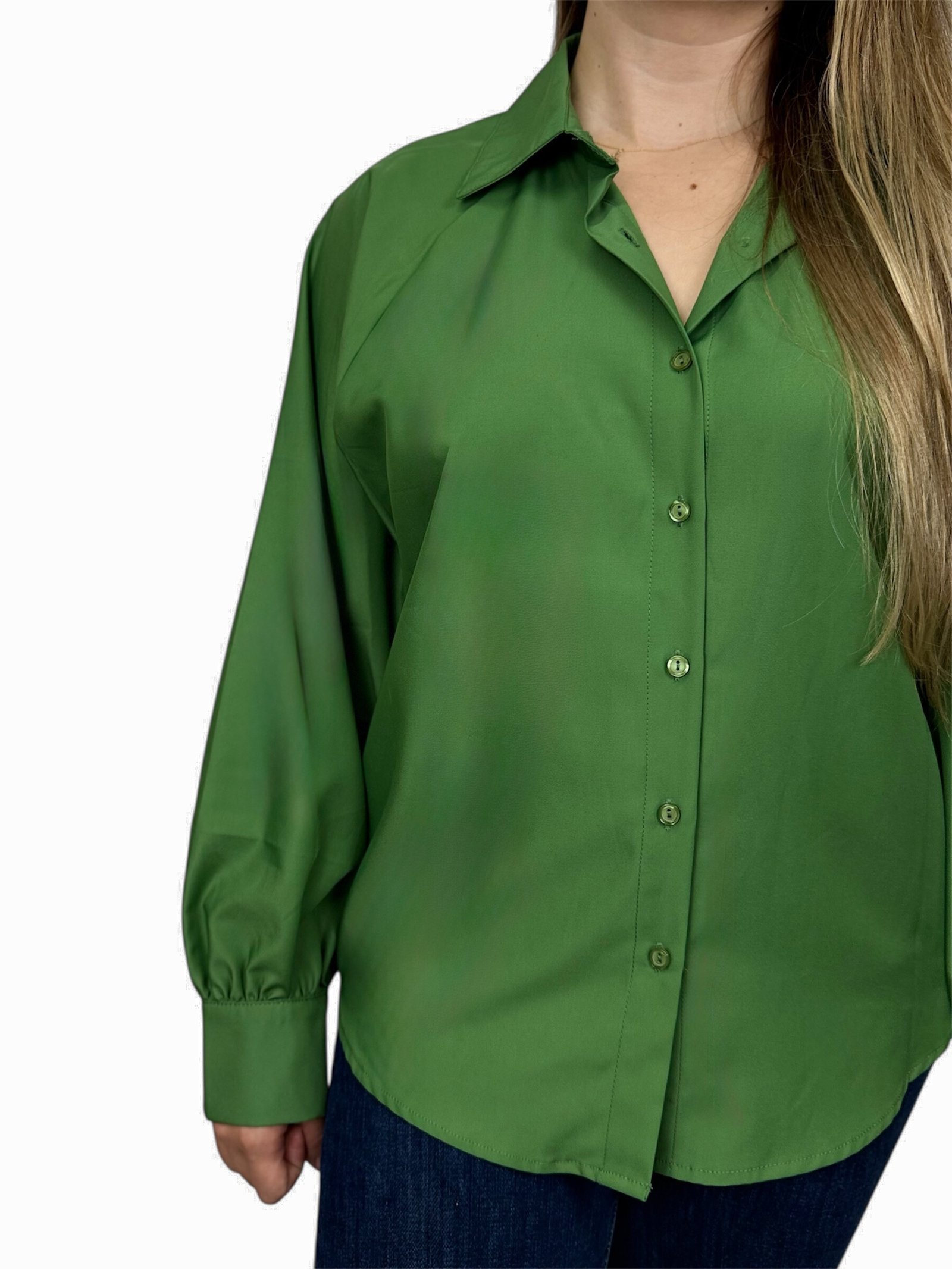 Camisa verde de botones lisa Roly Poly - Imagen 2