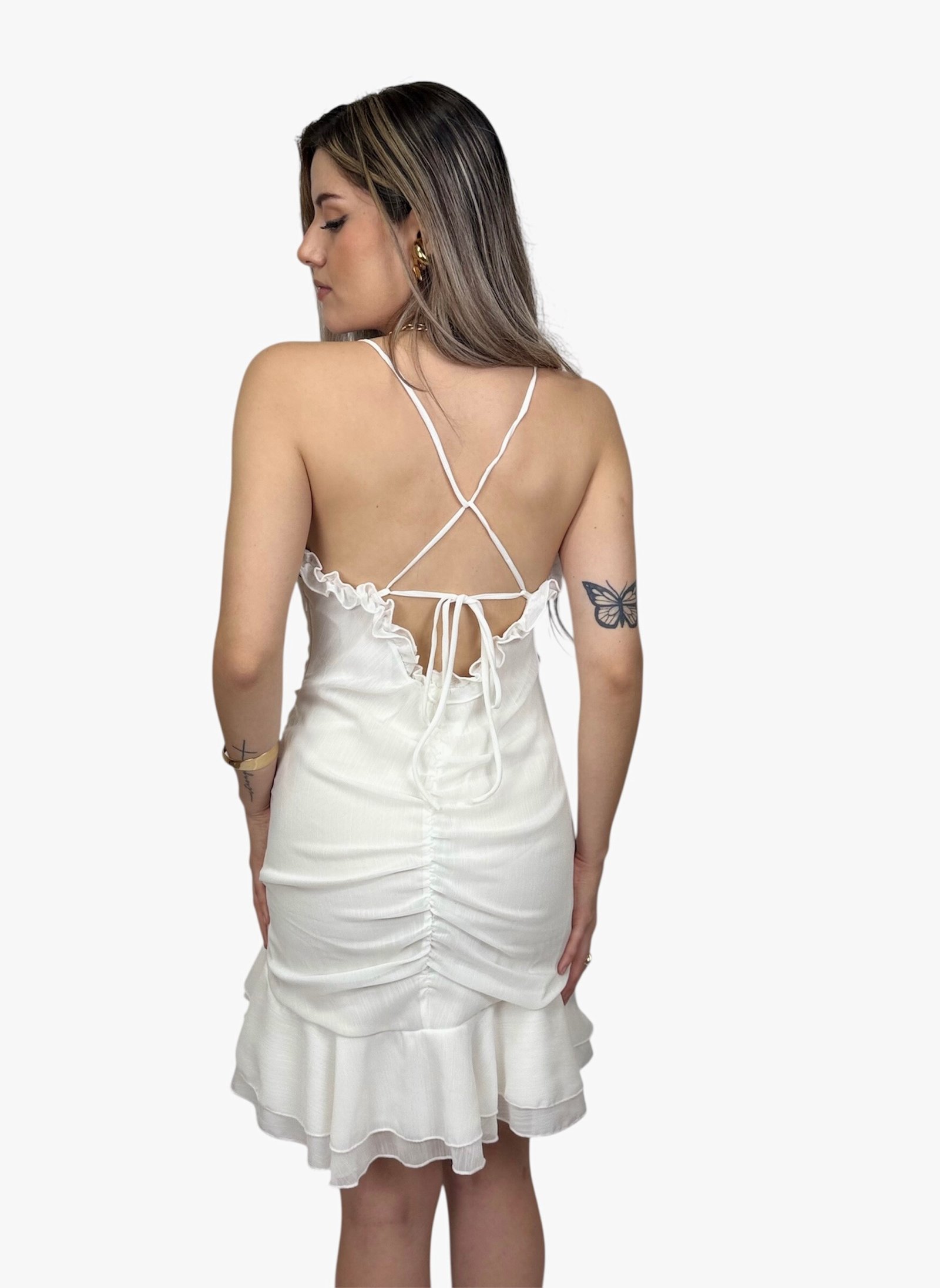 Vestido corto Haute Monde de tirante y cuello V - Imagen 5