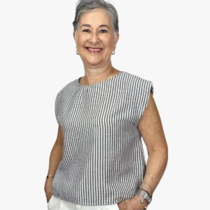 Blusa If She Loves sin mangas de rayas