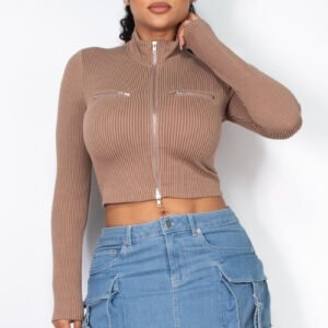 Blusa manga larga de textura Iris