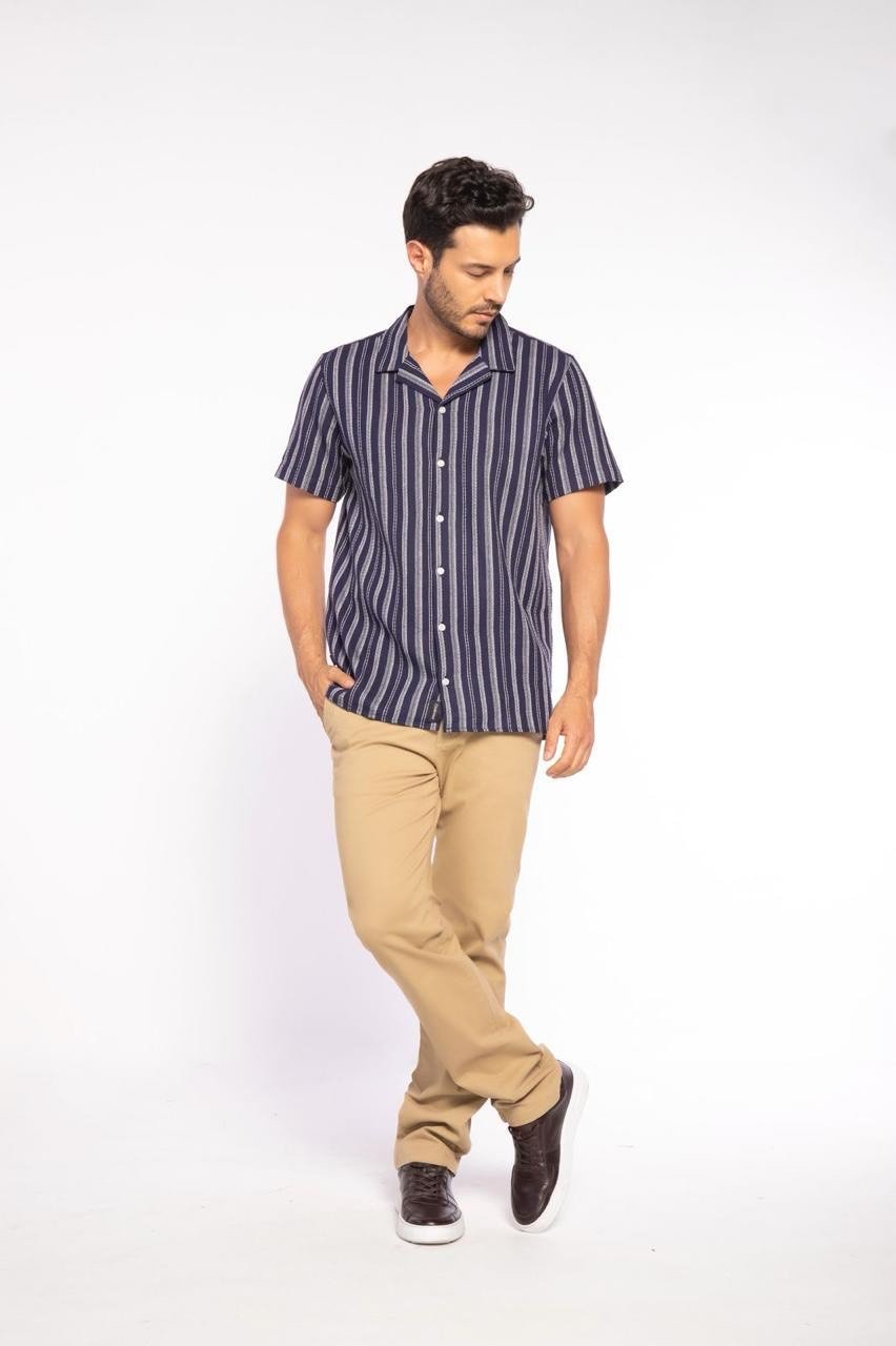 Camisa civil road rayas punteada