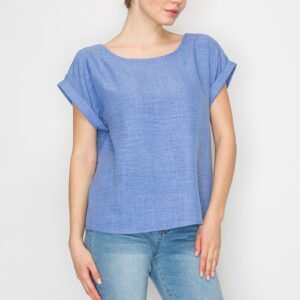 BLUSA CON RUEDO EN MANGA WHITE RHINO