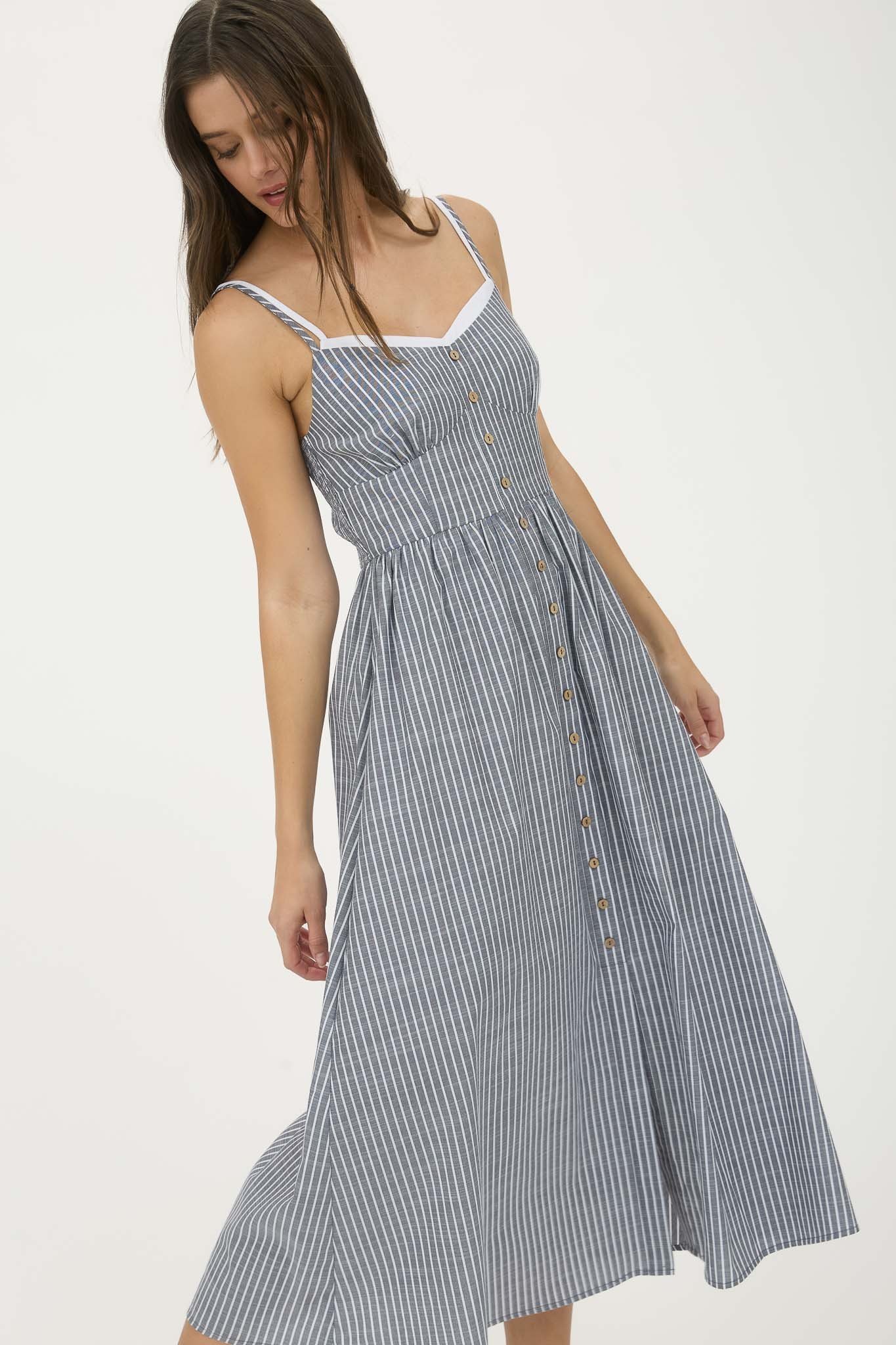 VESTIDO LARGO DE RAYAS CON BOTONES BY THE RIVER - Imagen 5