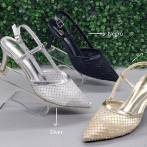 TACONES DE PUNTA CON BRILLOS FOLLIES