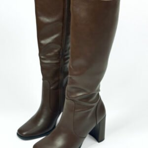 BOTAS ALTAS CAFÉ CON TACÓN TOP MODA