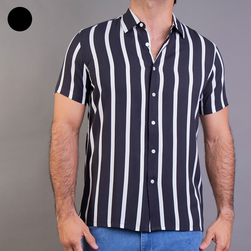 CAMISA MANGA CORTA DE RAYAS REDSAND