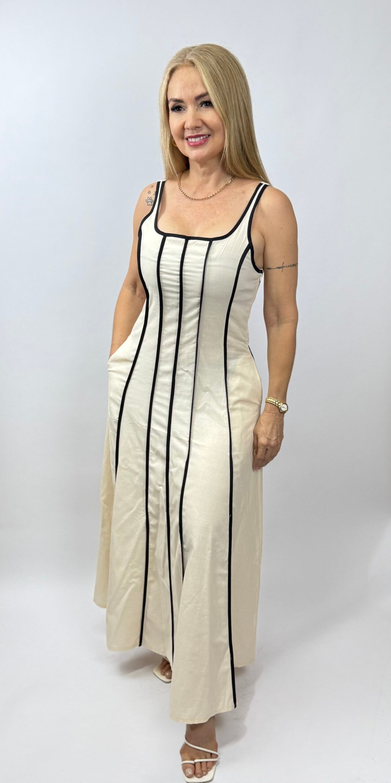 VESTIDO LARGO DE RAYAS LILY & PEONY