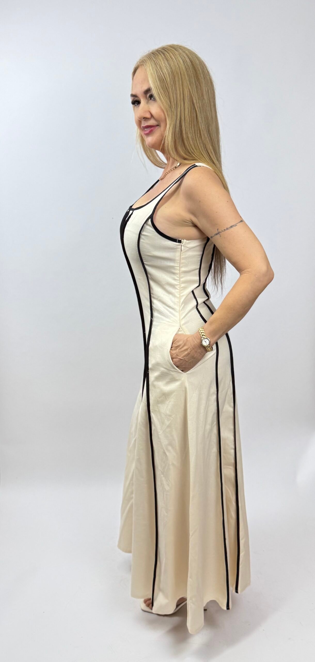 VESTIDO LARGO DE RAYAS LILY & PEONY - Imagen 3