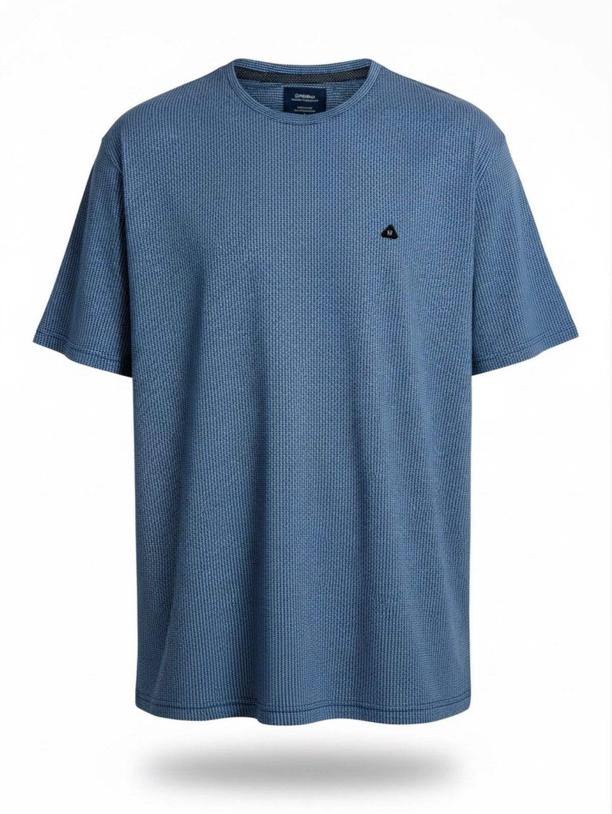 CAMISETA AZUL CON MICROCUADROS REDSAND