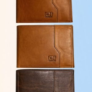 BILLETERA DE CUERO HORIZONTAL CON BORDADO VERTICAL THE ONE