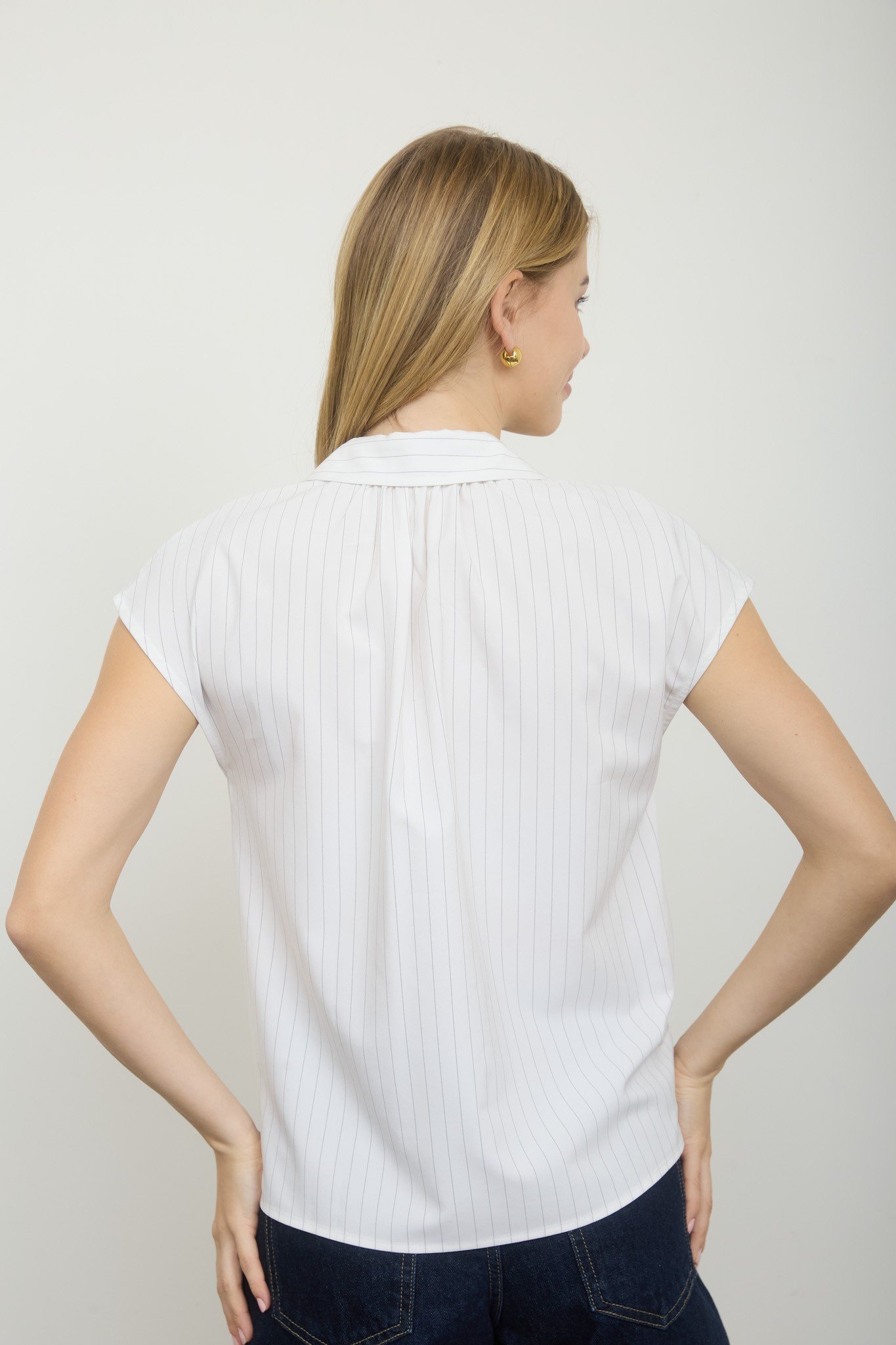 BLUSA DE RAYAS CON BOTONES BLU PEPPER - Imagen 4