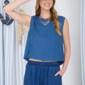 BLUSA SIN MANGAS LISA TIPO MEZCLILLA BLU PEPPER