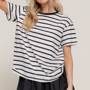 BLUSA FLOJA DE RAYAS CON MANGAS ACTIVE