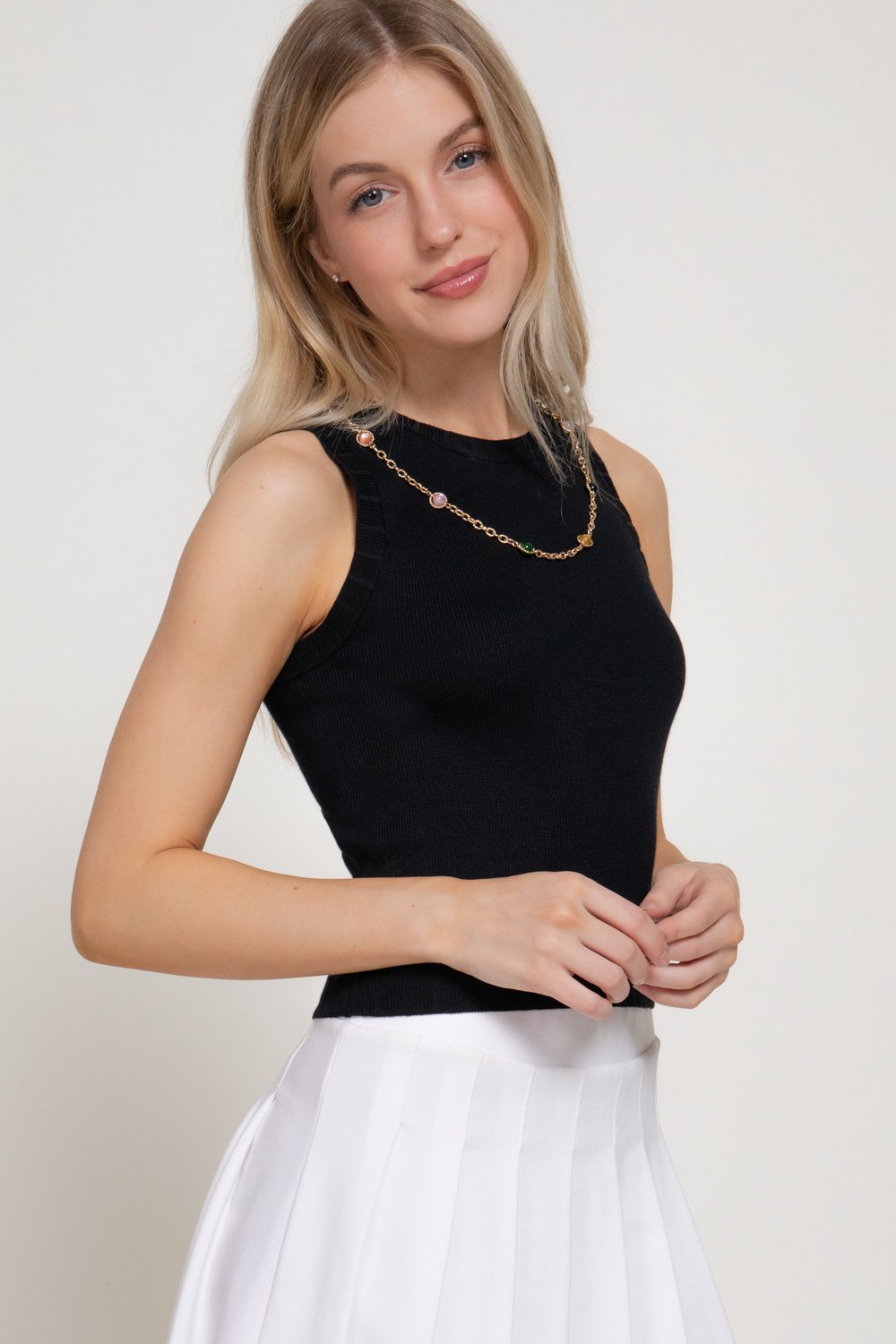 BLUSA AJUSTADA SIN MANGAS CON COLLAR ACTIVE - Imagen 11