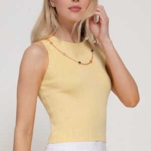 BLUSA AJUSTADA SIN MANGAS CON COLLAR ACTIVE