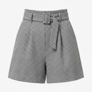 SHORT CON MINICUADROS Y FAJA RUNWAY