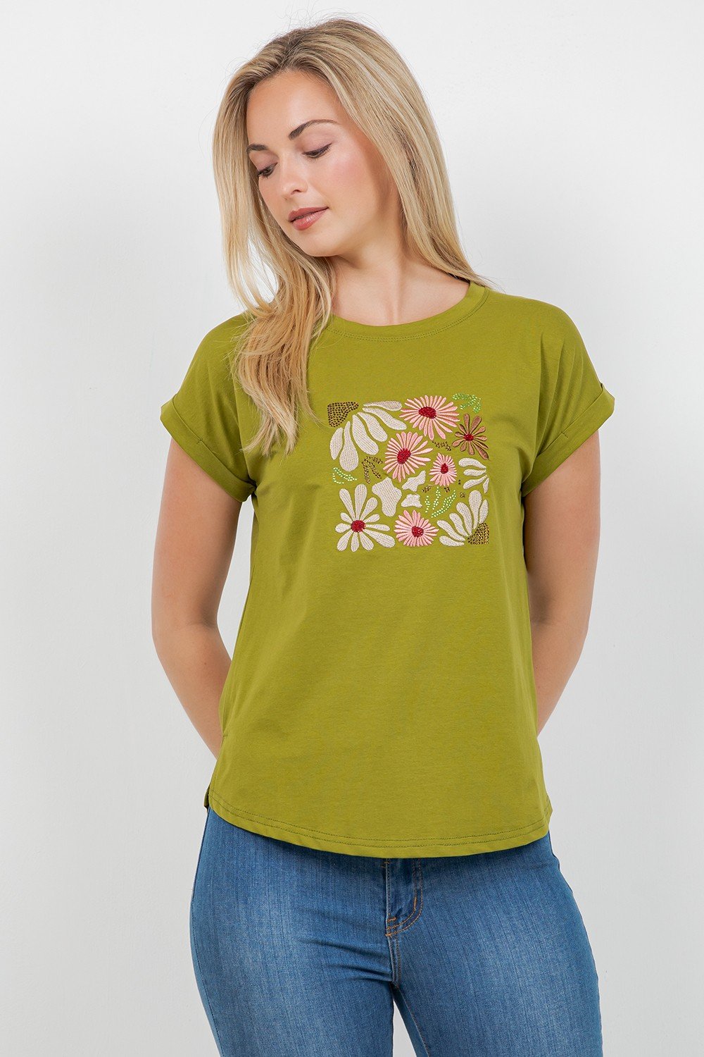 BLUSA CON CUADRADO DE FLORES TABA