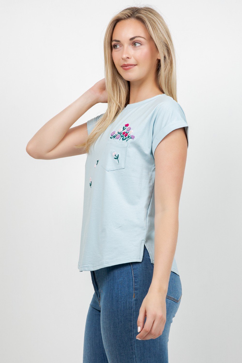 BLUSA DE FLORES CON BOLSA LATERAL TABA - Imagen 4