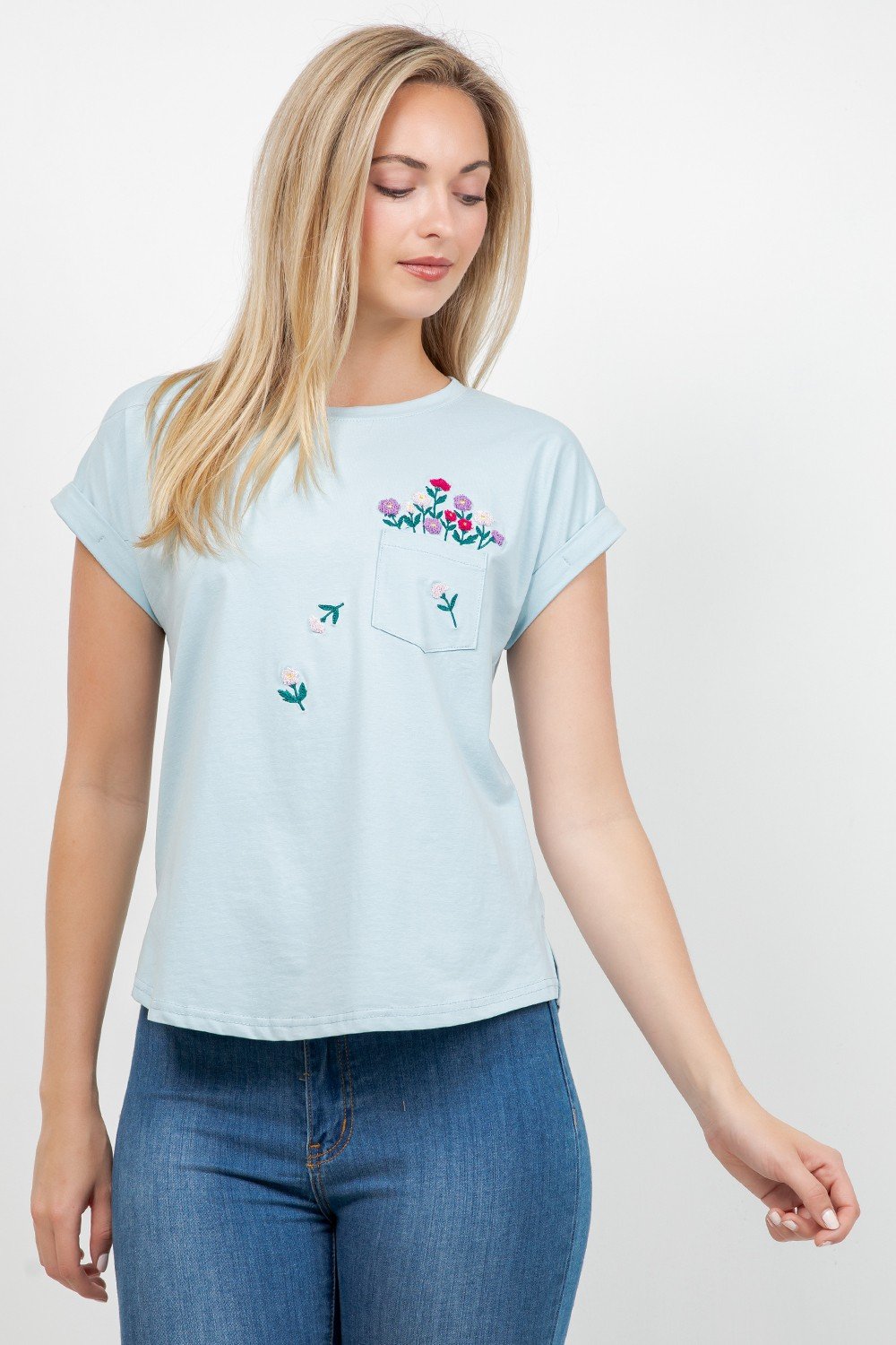 BLUSA DE FLORES CON BOLSA LATERAL TABA - Imagen 3