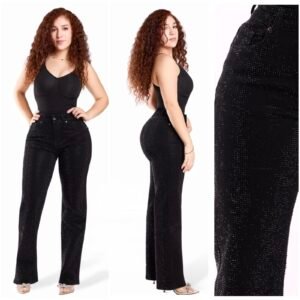 PANTALÓN RECTO NEGRO CON BRILLOS LEGEND JEANS