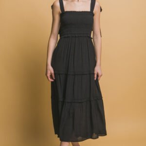 VESTIDO NEGRO DE TIRANTES GRUESOS LOVE TREE