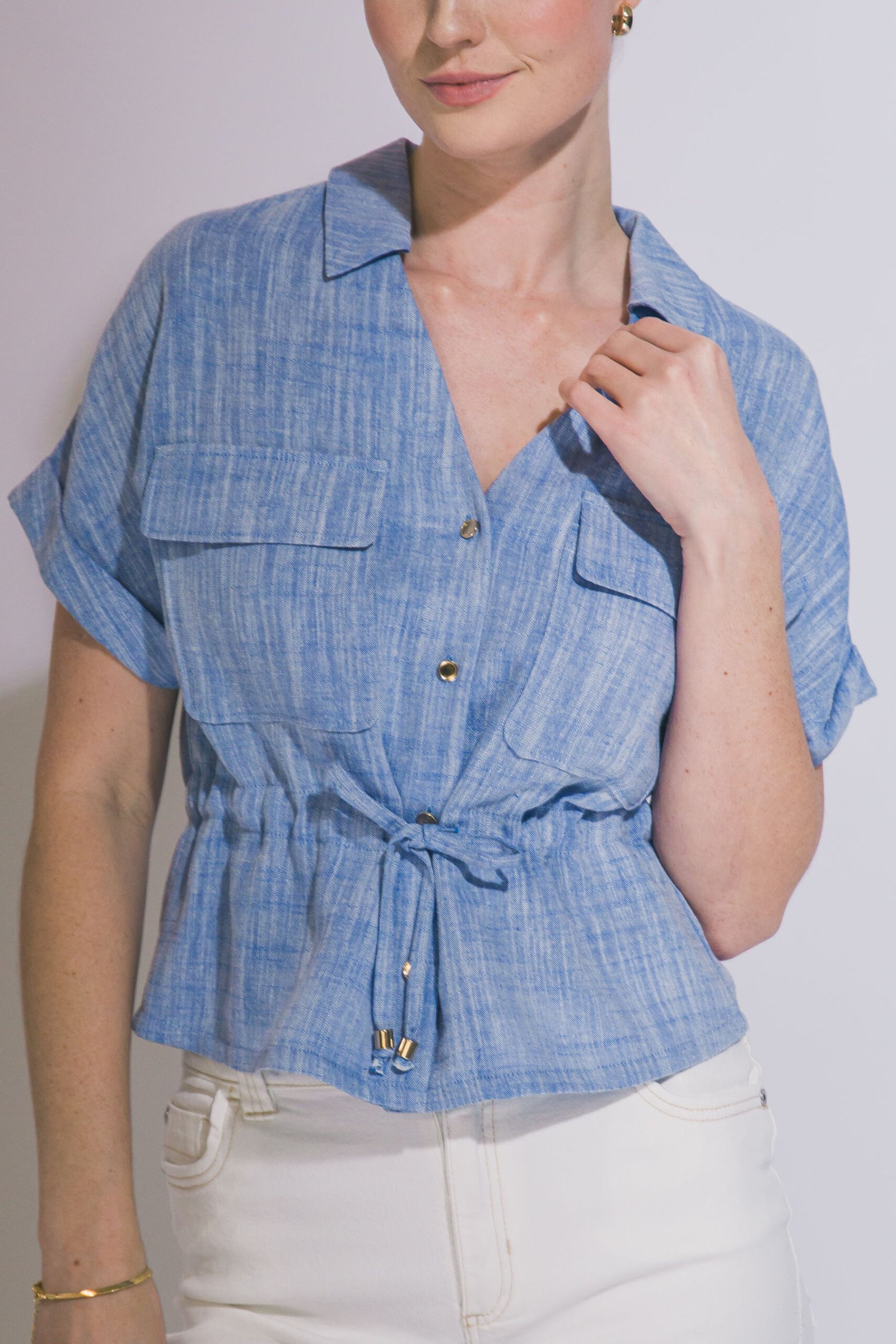 BLUSA CON BOTONES Y ELÁSTICO EN CINTURA LOVE TREE - Imagen 2