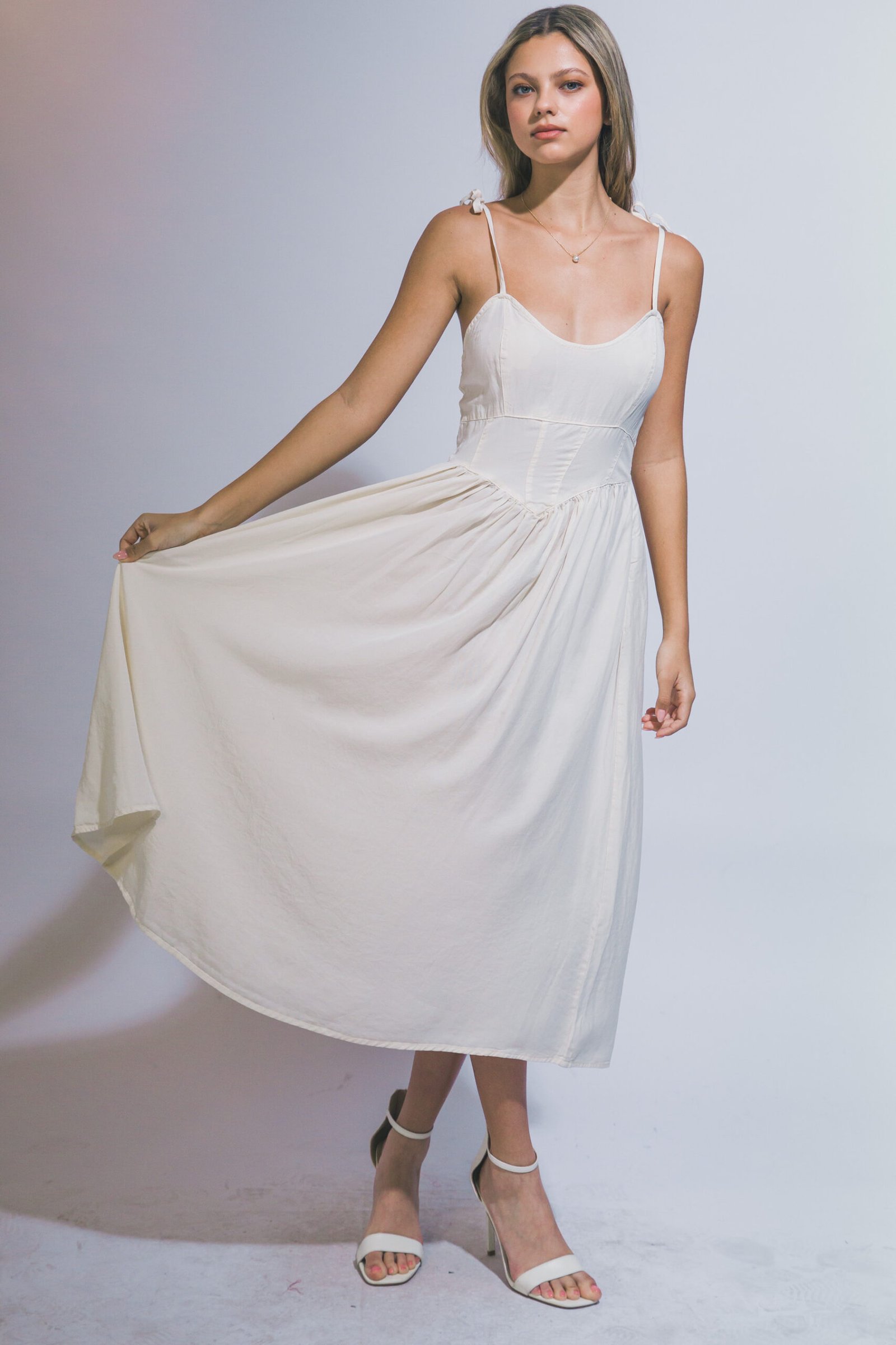 VESTIDO BLANCO DE TIRANTES LOVE TREE - Imagen 2