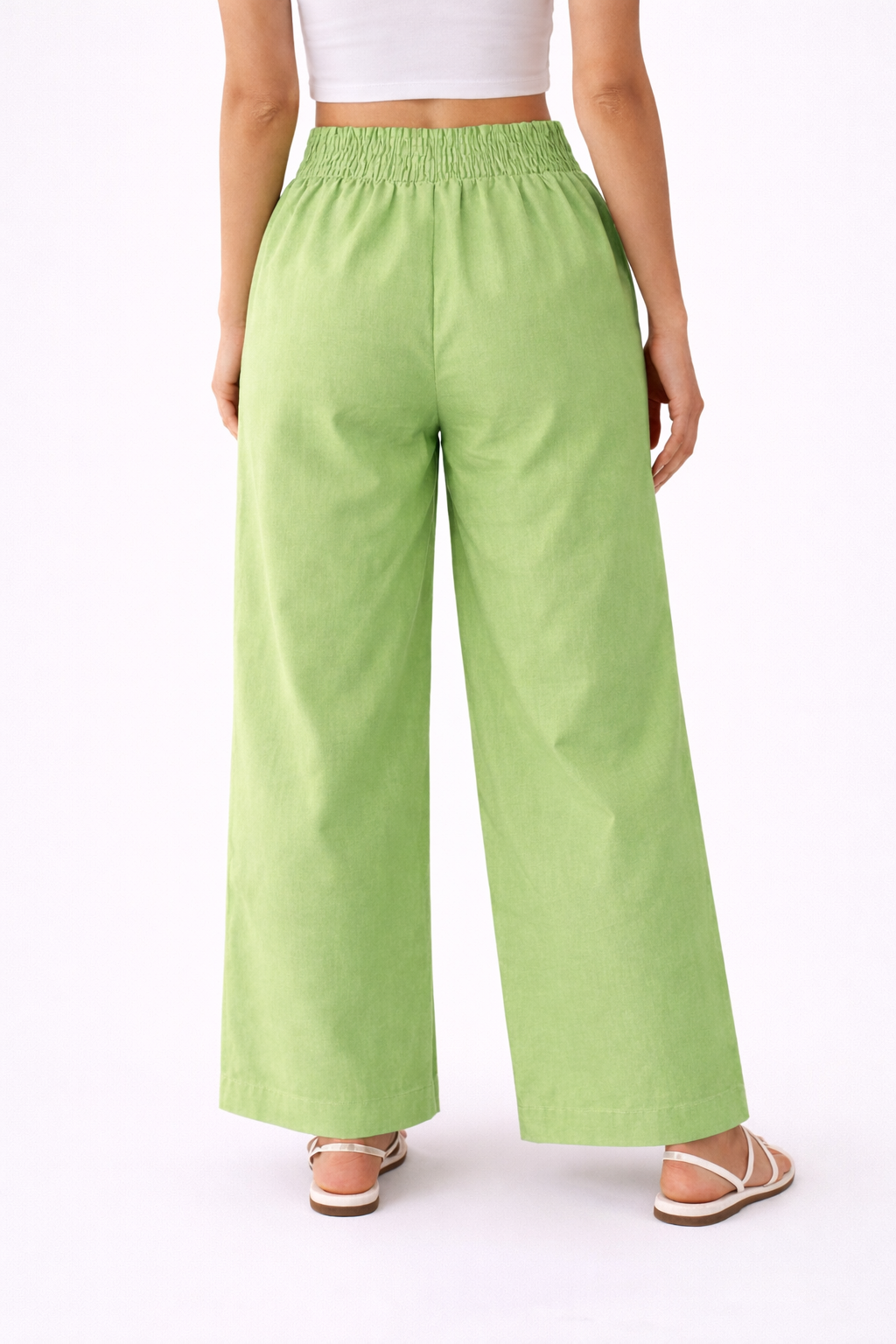 PALAZO CON ELÁSTICO LATERAL EN CINTURA CRETA - Imagen 2