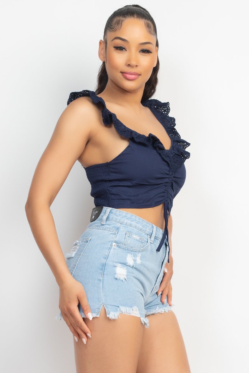 BLUSA AZUL CORTA AJUSTABLE BLASHE - Imagen 3