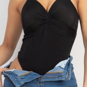 BODYSUIT NEGRO DE TIRANRES CON AMARRE EN PECHO BLASHE