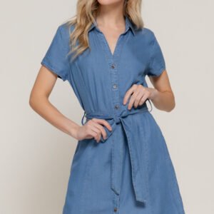 VESTIDO CORTO CON CUELLO EN V ACTIVE