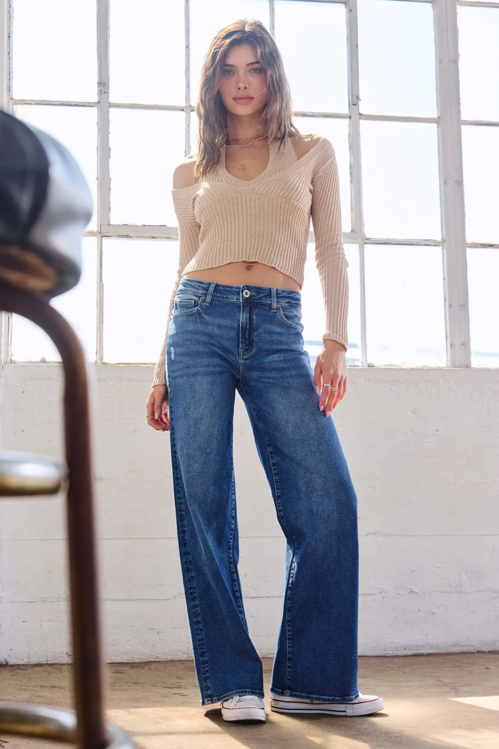 JEANS RELAXED WIDE LEG TIRO ALTO EN JEAN EP3657 - Imagen 4