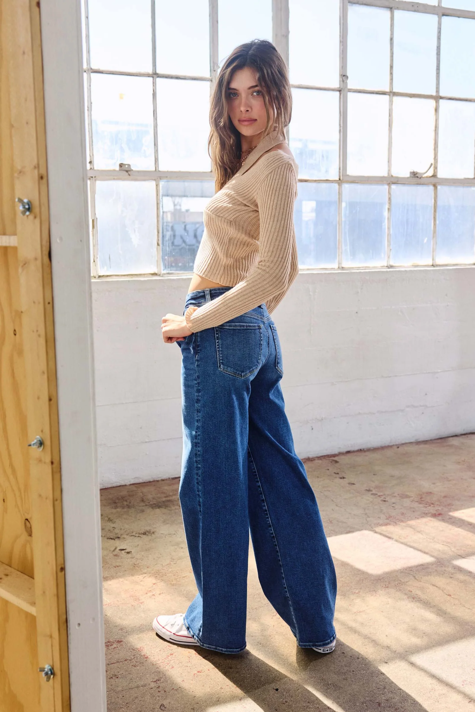 JEANS RELAXED WIDE LEG TIRO ALTO EN JEAN EP3657 - Imagen 7