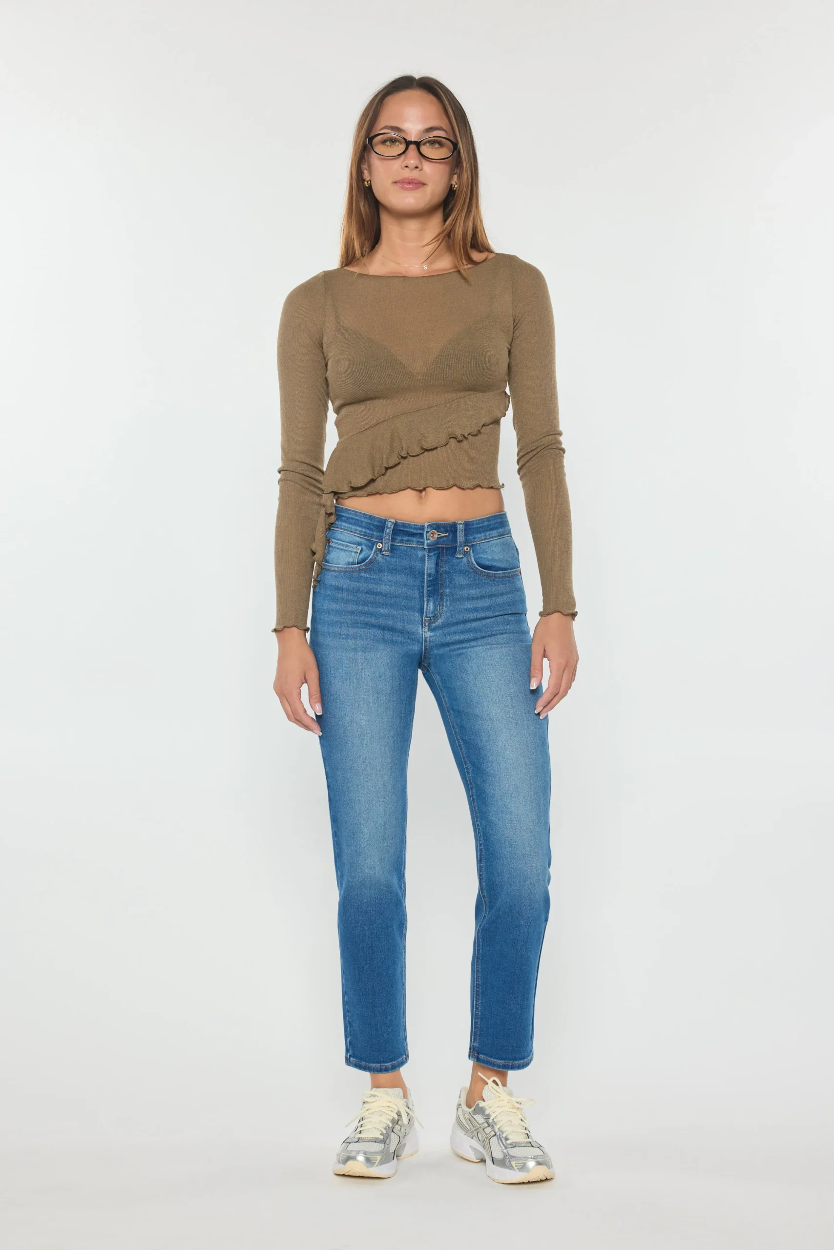 JEANS CORTE RECTO TIRO ALTO EN JEAN EP3686 - Imagen 4