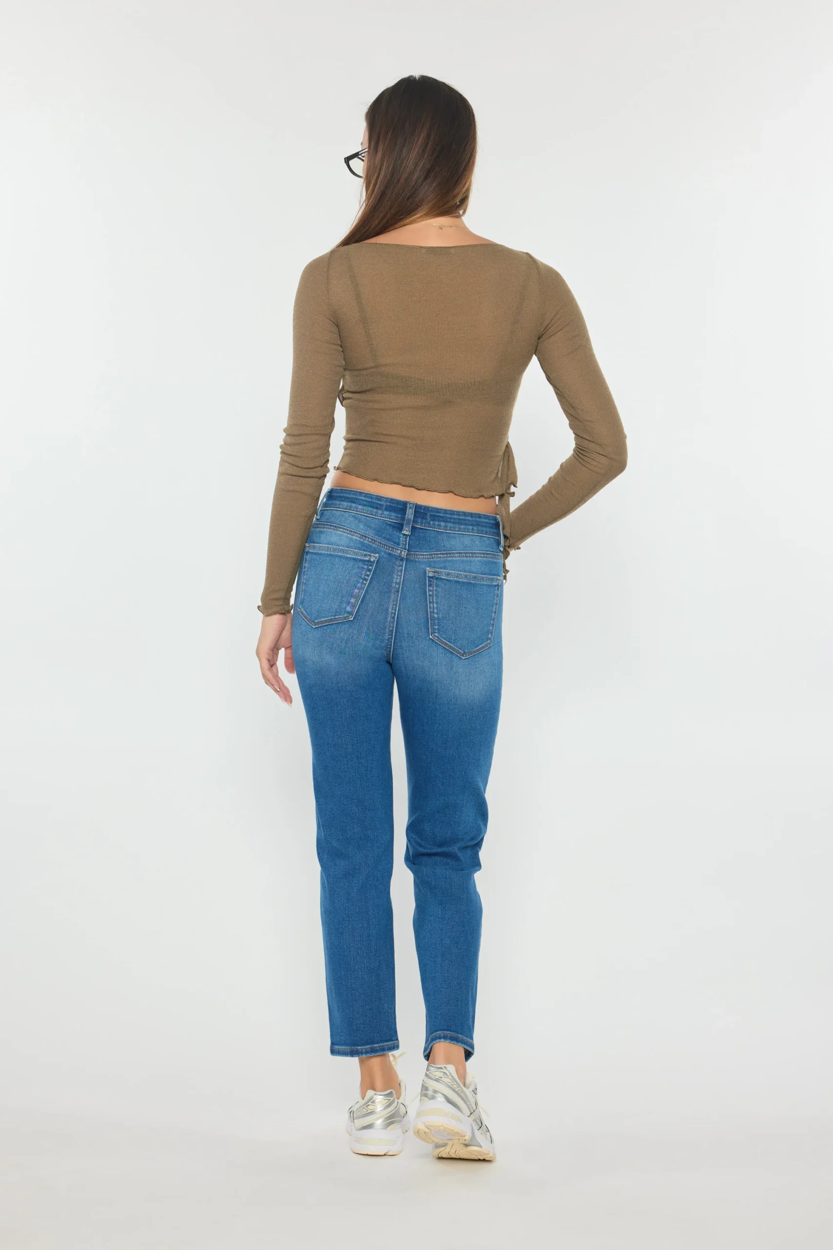 JEANS CORTE RECTO TIRO ALTO EN JEAN EP3686 - Imagen 7